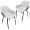 Leisuremod Markley Modern Leather Dining Arm Chair With Metal Legs, Light Grey, 2PK EC26LGR2 - alternate 1