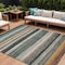 Homeroots 8' X 10' Beige Gold And Brown Striped Washable Indoor Outdoor Area Rug 618253 - alternate 1