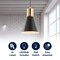 Jonathan Y Apollo 6" 1-Light Mid-Century Modern Iron LED Pendant, Black/Brass Gold JYL6131A - alternate 13