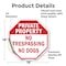 Signmission Private Property No Trespassing No, 18 Inch X 18 Inch, Vinyl Decal OC-D-18-139 - alternate 4