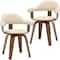 Leisuremod Brivo Swivel Dining Chair with 360-Degree Leather Armchair & Poplar Wood Legs, 2PK BC22CR2 - alternate 1
