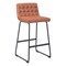 Homeroots Set of Two 30" Brown And Black Faux Leather And Steel Bar Height Bar Chairs 555750 - alternate 9