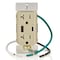 Leviton USB Receptacle, 20 A, Ivory T5834-I - alternate 6