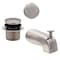 Westbrass 5-1/4in Front Diverter Tub Spout with Tip-Toe Drain and 2-Hole Overflow Trim, Satin Nickel CO531-07 - alternate 1