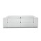 Homeroots 86" White Italian Leather USB Reclining Sofa With Silver Legs 476525 - alternate 8