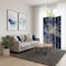 Homeroots 72" Black And Blue Canvas Folding Three Panel Screen Room Divider 274653 - alternate 8