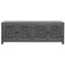 Homeroots 86" Dark Gray Carved Floral Distressed Solid Wood Enclosed Storage TV Stand 558159 - alternate 1