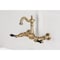 Kingston Brass Two-Handle Wall Mount Bridge Kitchen Faucet, Antique Brass KS2443PKL - alternate 5