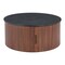 Homeroots 32" Black and Walnut Wood Round Drum Coffee Table 576841 - alternate 9