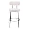Homeroots Set of Two 29" Ivory And Black Shearling And Steel Low Back Bar Height Bar Chairs 555728 - alternate 9
