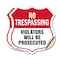 Signmission No Trespassing Shield Sign Violators Wil, 12 inch X 12 inch, Vinyl Decal, 2PK SHI-D-2PACK-12-418 - alternate 1