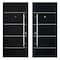 Vdomdoors Steel Door Deux 6083 Black Enamel Sidelight and Transom Window Sidelite Stainless Inserts Entry Doo DEUX6083EXD-BLK-W36+12 x H80+16-RH-I - alternate 5