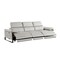 Homeroots 103" Light Gray Top Grain Leather Reclining Metal USB Sofa 720333 - alternate 10
