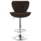 Elama 2 Piece Diamond Tufted Faux Leather Adjustable Bar Stool in Brown with Chrome Trim and Base ELM-712-BROWN - alternate 9