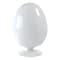 Homeroots 38" White And Red Fiberglass And Wool Swivel Egg Chair With Ottoman 522858 - alternate 9