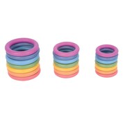 TickiT Anelli In Legno Arcobaleno | 21 Pezzi | Gioco Sensoriale E Didattico | Per Bambini Da 10 Mesi
