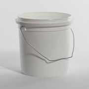 Pipeline Packaging Open Head Pail, HDPE, White, 1 gal., Height: 7-5/8" 01-05-048-00074