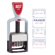 2000 Plus Date/Phrase Stamp, 4 In 1, Red/Blue Ink 032519