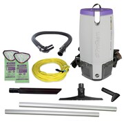 PROTEAM Backpack Vacuum, 10 qt., 18" Carpet Sidewinder Tool Kit 107341