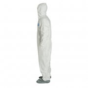 Dupont Tyvek 400 Hooded Disposable Coverall, Attached Skid