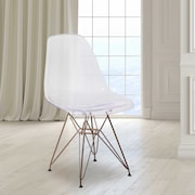 Flash Furniture Elon Series Ghost Chair with Gold Metal Base 2-FH-130-CPC1-GG