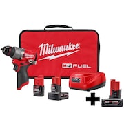 Milwaukee Tool Cordless Drill/Driver Kit, w/Battery 2503-22, 48-11-2460