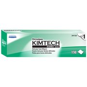 Kimberly-Clark Professional Dry Wipe, Kimwipes, Dispenser Box, 1-Ply Tissue, 11 3/4 in x 11 3/4 in, 196 Wipes, White, 15 Pack 34133
