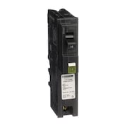 Square D Mini circuit breaker, Homeline, 15A, 1 p, 15 A, 120V AC, 1 Pole, Plug-In Mounting Style HOM115PCAFI