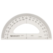 WESTCOTT Protractors, 4" 180 Semi-Circular Protractor 375