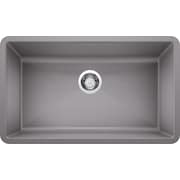 BLANCO Precis Silgranit Super Single Undermount Kitchen Sink - Metallic Gray 440148