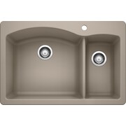 BLANCO Diamond Silgranit 70/30 Dual Mount Kitchen Sink- Truffle 441282