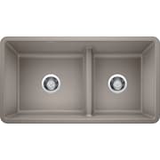 BLANCO PRECIS UdrMt GraniteComp 33" 60/40 2Bowl Kitchen Sink Truffle 442522
