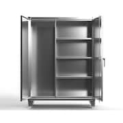 STRONG HOLD 12 Stainless Steel Storage Cabinet, 60" W, 66" H, Combination Wardrobe 55-BC-243-SS