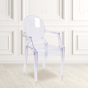 Flash Furniture Max 4 Pack Ghost Chair with Arms in Transparent Crystal 4-FH-124-APC-CLR-GG