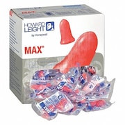 Honeywell Howard Leight MAX-1 Disposable Foam Uncorded Earplugs, Bell Shape, 33 dB NRR, Coral, 200 Pairs/Box MAX-1
