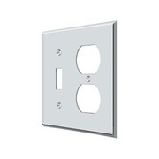 DELTANA Single Switch/Double Outlet Switch Plate, Number of Gangs: 2 Solid Brass SWP4762U26