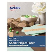 AVERY Printable Sticker Paper, 8.5" x 11", Kra 4392