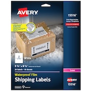 AVERY Waterproof Shipping Labels with Ul, PK20 15516