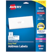 AVERY Easy Peel Address Labels, Sure Fe, PK300 18160