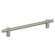OMNIA Center to Center Thick Modern Bar Cabinet Pull Satin SS 7-5/8" 9458/192.32D