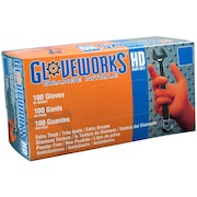 Ammex Gloveworks Hd Orange Nitrile Gloves Larg AMXGWON46100