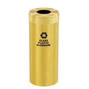 GLARO 15 gal Round Recycling Bin, Satin Brass B-1242BE-BE-B9