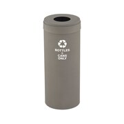 GLARO 15 gal Round Recycling Bin, Nickel B-1242NK-NK-B6