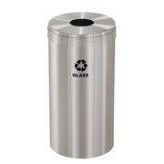 GLARO 16 gal Round Recycling Bin, Satin Aluminum B-1532SA-SA-B8