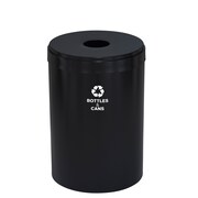 GLARO 33 gal Round Recycling Bin, Satin Black B-2032BK-BK-B2