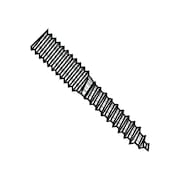 ZORO SELECT Hanger Bolt, 1/4"-20 Thread to 1 1/2 in, 18-8 Stainless Steel, 100 PK 1424BH188