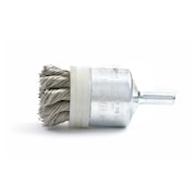 BRUSH RESEARCH MANUFACTURING BNH6ST14 Knotted End-Banded Brush. .750" Dia., .014SS, .875" Trim Length, .250" Shank Diameter BNH6ST14