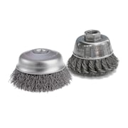 CGW ABRASIVES Wire Cup, 4 Cup Brush, .014 Crmp, SS, 5/8-11 60563