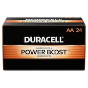 Duracell Coppertop AA Alkaline Battery, 1.5V DC, 24 Pack MN1500BKD