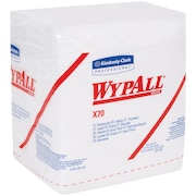 WYPALL Kimberly Clark® WypALL® X70 1/4 Fold Industrial Pro Wipers Bulk Pack, 12.5" x 12", White, 76/Box, 12 Boxes/Case KW119